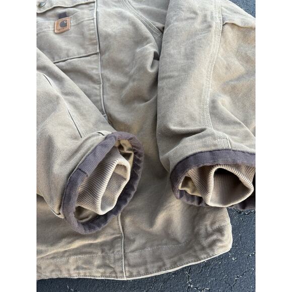 Carhartt Jacket Mens XXXL Bartlett Sherpa 3XL Tan Duck Hooded - Picture 4 of 9